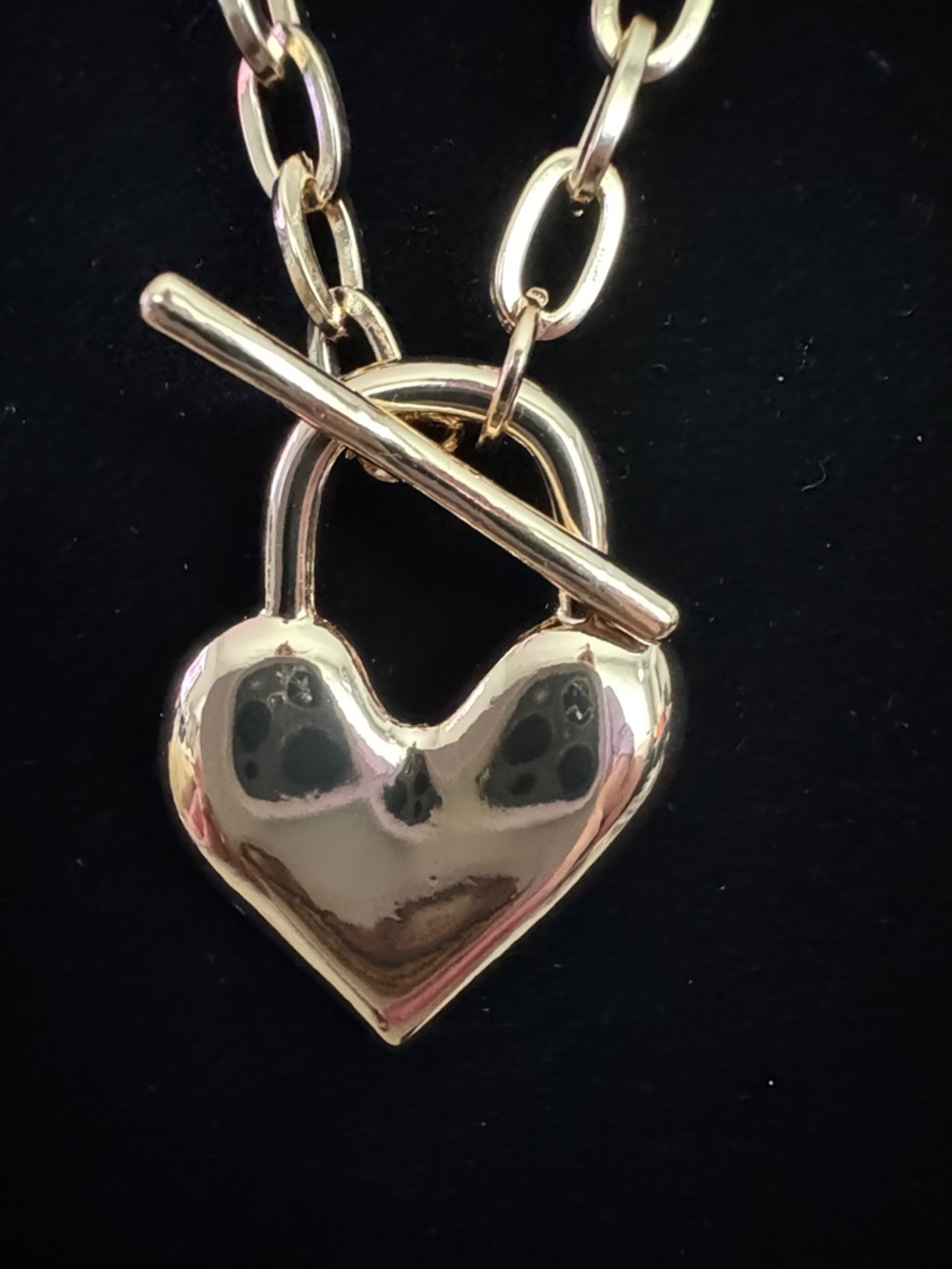 Camila Coelho Gold  colored Layered Chain Necklace with Heart Pendant 38” - Picture 5 of 8